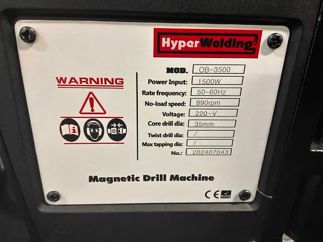 Hyperwelding ob-3500 magnetische boormachine - afbeelding 5 van  6