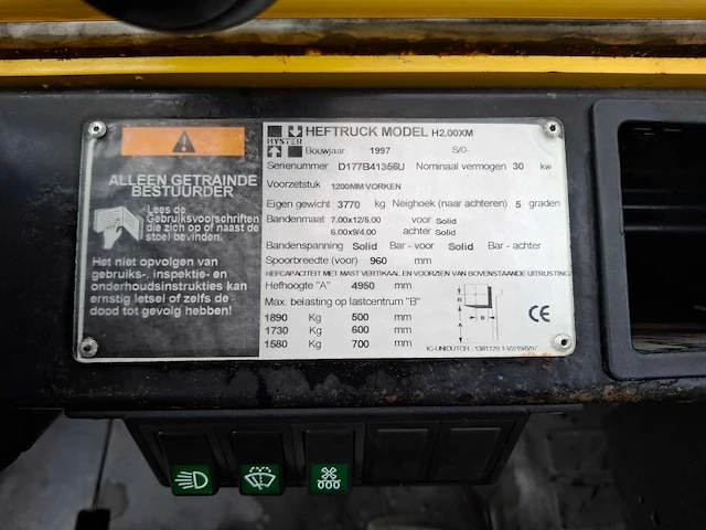 Hyster - 1997 - h2.00xm - vorkheftruck - afbeelding 7 van  15