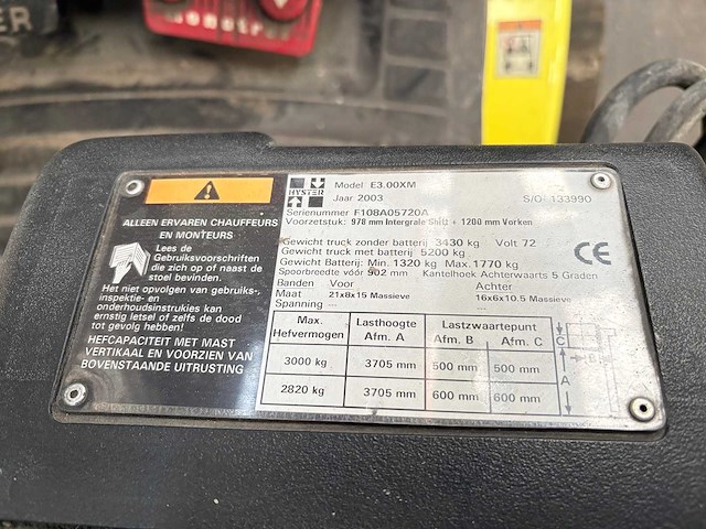 Hyster - 2003 - e3.00xm - vorkheftruck - afbeelding 3 van  6