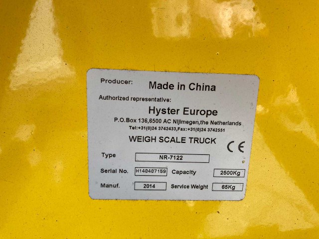Hyster - 2014 - nr-7122 - hand palletwagen 2500kg - afbeelding 2 van  4