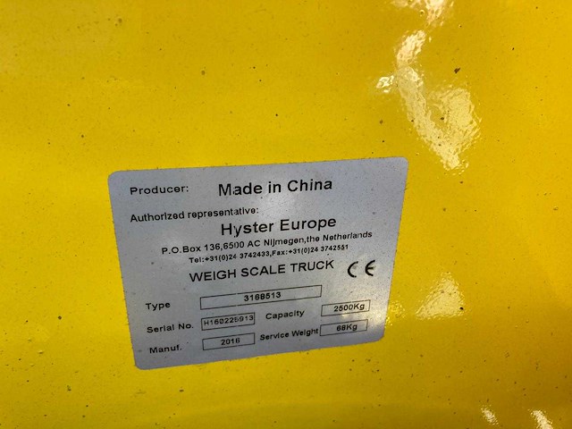 Hyster - 2016 - palletwagen 2.5t met weegschaal - afbeelding 4 van  6