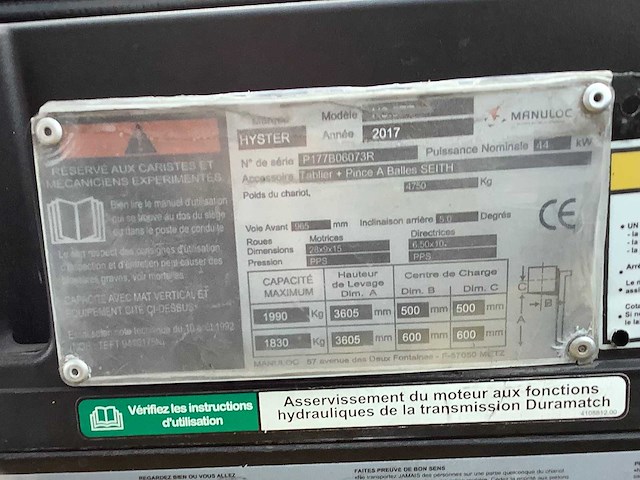 Hyster - 2017 - h3.oft - vorkheftruck - afbeelding 7 van  7
