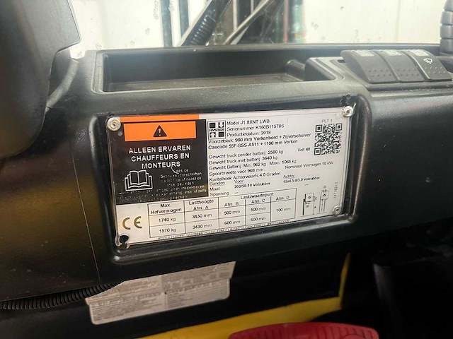 Hyster - 2018 - j1.8xnt lwb - 3.43m duplex - vorkheftruck - afbeelding 6 van  7