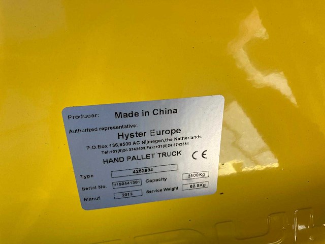 Hyster - 2019 - palletwagen 2.5t - afbeelding 3 van  3