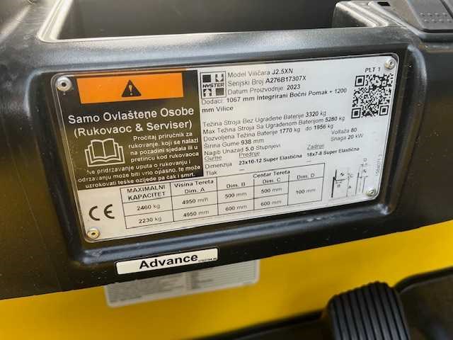 Hyster - j2.5xn - forklift - ongebruikt !! 2.500 kg - triplo - afbeelding 10 van  11