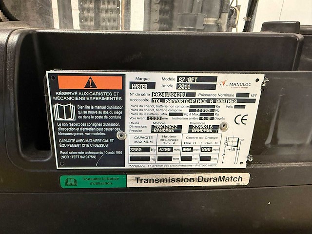 Hyster - s7.0ft - 6.2m triplex, free-lift, side-shift - vorkheftruck - afbeelding 5 van  6