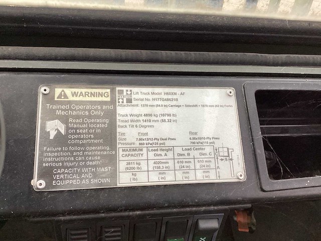 Hyster h 60 xm vorkheftruck - afbeelding 10 van  14