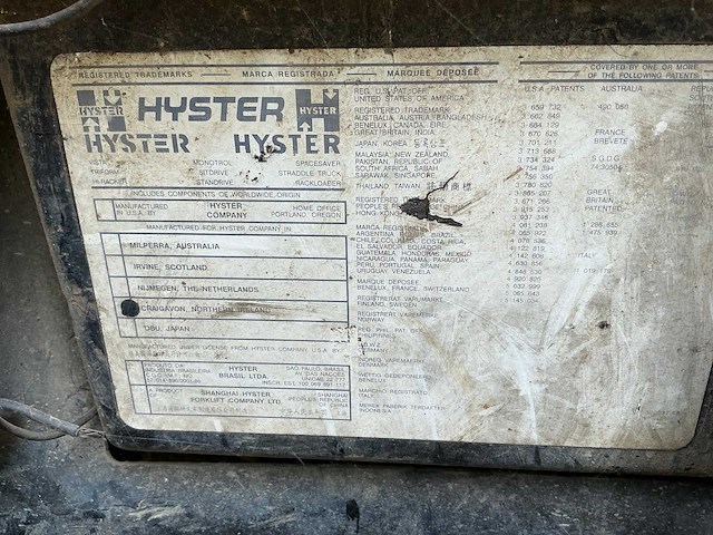 Hyster h2.5 vorkheftruck defect - afbeelding 25 van  31