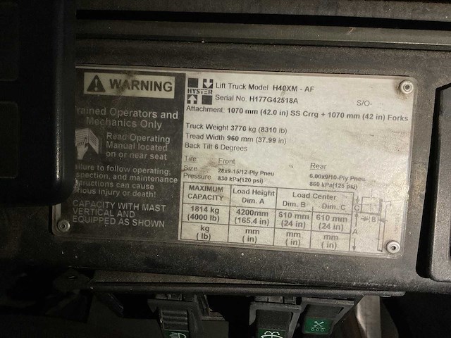 Hyster h40xm vorkheftruck - afbeelding 5 van  10