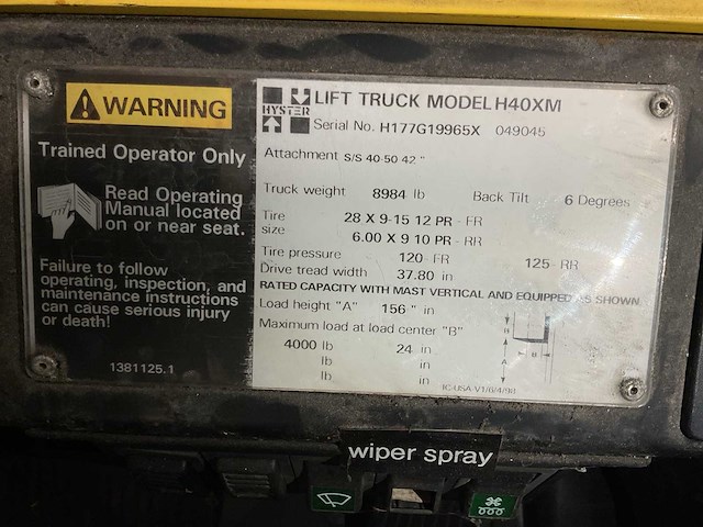 Hyster h40xm vorkheftruck - afbeelding 5 van  15