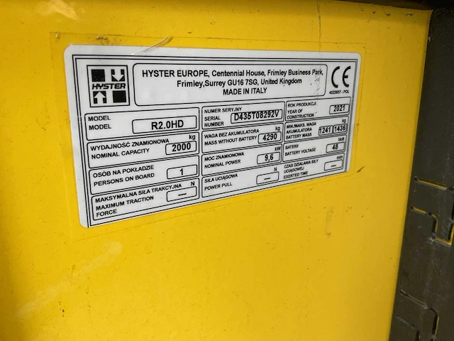 Hyster r2.ohd reach truck - afbeelding 3 van  36