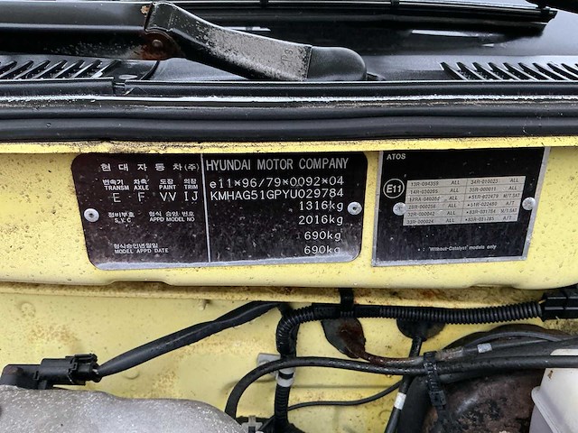 Hyundai - 2000 - atos spirit - 1.0i lx - personenauto - afbeelding 15 van  22