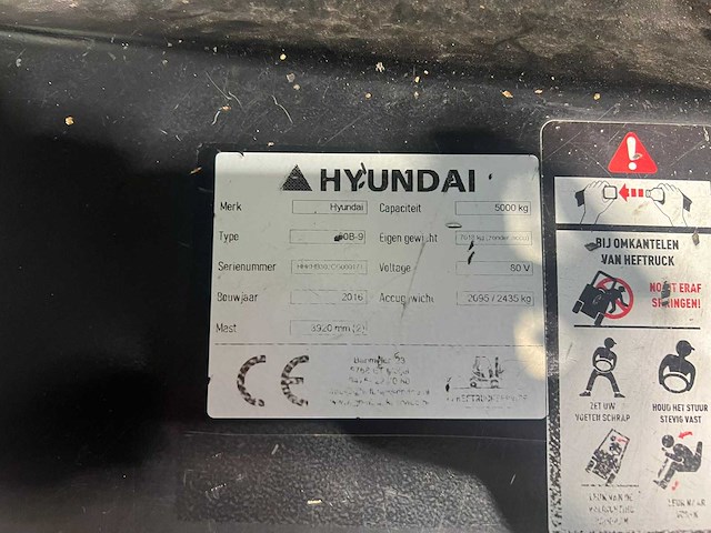 Hyundai - 2016 - 50b-9 - 4m duplex, vorkversteller, side-shift - vorkheftruck - afbeelding 5 van  5