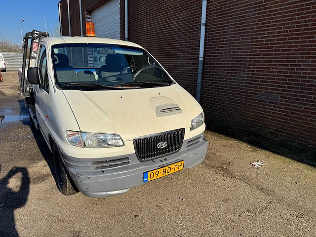 Hyundai - h 200 - 2.5 tci lwb - open bakwagen v.v. aluminium laadbak + kraan hiab 0,8t - afbeelding 4 van  21