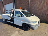 Hyundai - h 200 - 2.5 tci lwb - open bakwagen v.v. aluminium laadbak + kraan hiab 0,8t