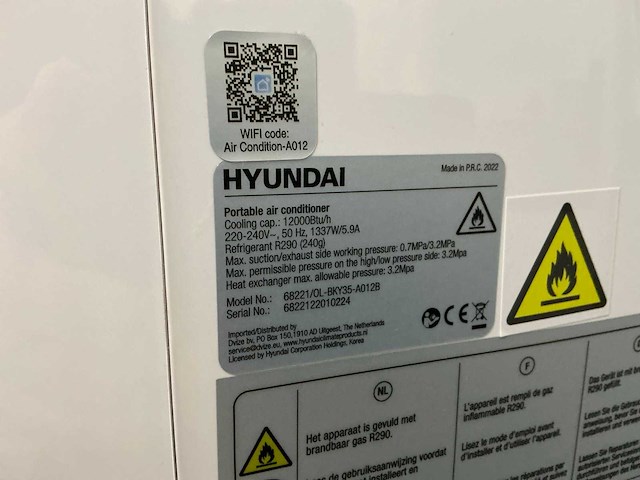 Hyundai 0l-bky35-a012b mobiele airco - afbeelding 4 van  4