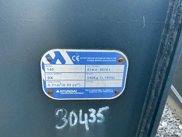 Hyundai 140 graafbak (ongebruikt) - afbeelding 4 van  4