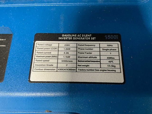 Hyundai 1500i generator inverter - afbeelding 6 van  6