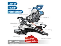 Hyundai 56255 afkort- / verstekzaag 1700w (3x) - afbeelding 3 van  10