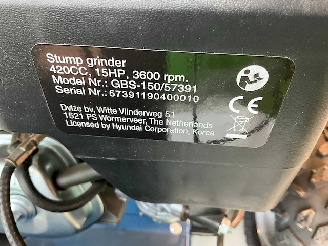 Hyundai 57391 stronkenfreesmachine - afbeelding 2 van  10