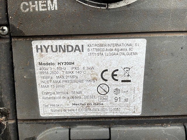 Hyundai hy200h hogedrukreiniger - afbeelding 6 van  6