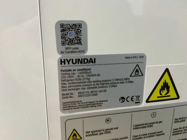 Hyundai ol-bky41-a012b mobiele airco - afbeelding 6 van  6