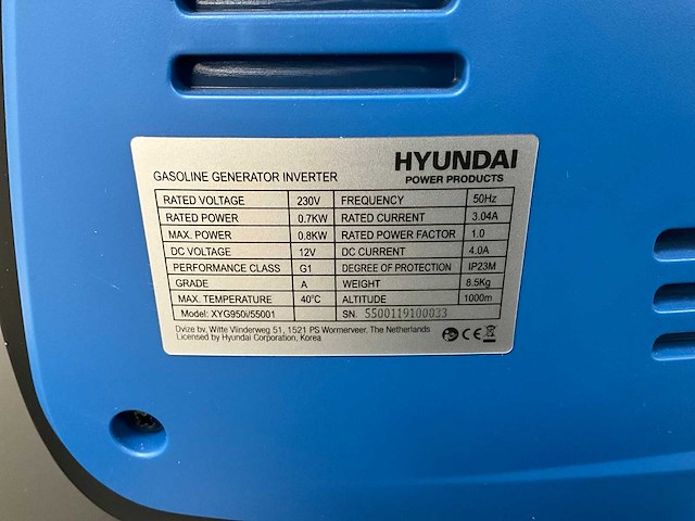 Hyundai xyg950i generator inverter - afbeelding 6 van  6