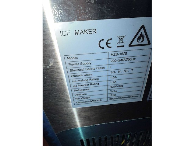 Hzb-15/s ijsblokjesmachine - afbeelding 2 van  4