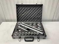 Hzman dopsleutelset in koffer 16 pcs- telescopische ratel uitschuifbaar - doppen 19 tm 50mm - afbeelding 1 van  13