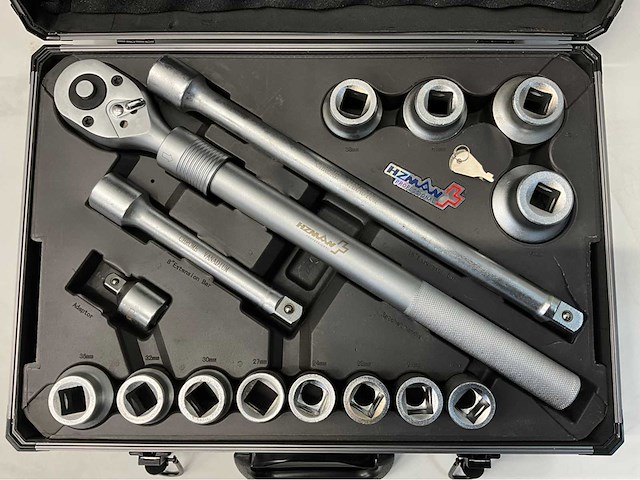 Hzman dopsleutelset in koffer 16 pcs- telescopische ratel uitschuifbaar - doppen 19 tm 50mm - afbeelding 7 van  13