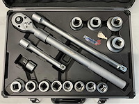 Hzman dopsleutelset in koffer 16 pcs- telescopische ratel uitschuifbaar - doppen 19 tm 50mm - afbeelding 7 van  13