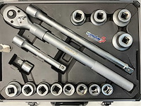 Hzman dopsleutelset in koffer 16 pcs- telescopische ratel uitschuifbaar - doppen 19 tm 50mm - afbeelding 4 van  13