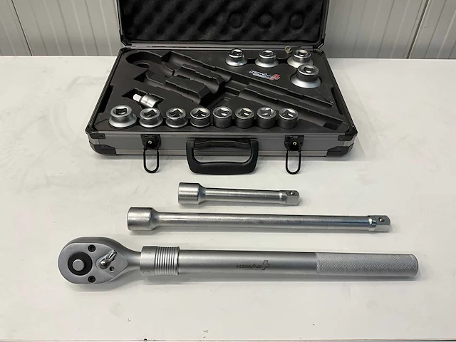 Hzman dopsleutelset in koffer 16 pcs- telescopische ratel uitschuifbaar - doppen 19 tm 50mm - afbeelding 5 van  16