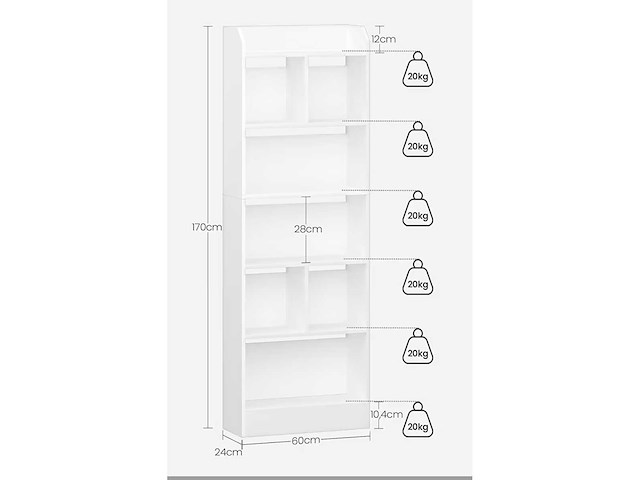 Hzuaneri - boekenkast 6 niveau's - afbeelding 3 van  4