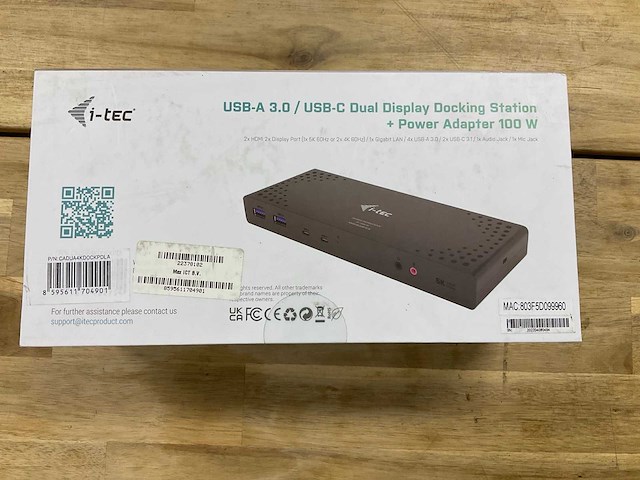 I-tec usb-c dual display dockingstation + power adapter 100w - afbeelding 2 van  3