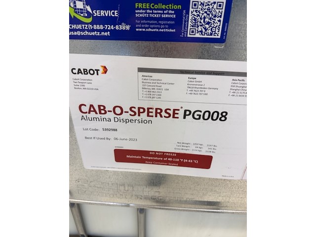 Ibc bindmiddel / dispersie cab-o-sperse, pg008, alumina dispersion - afbeelding 2 van  2