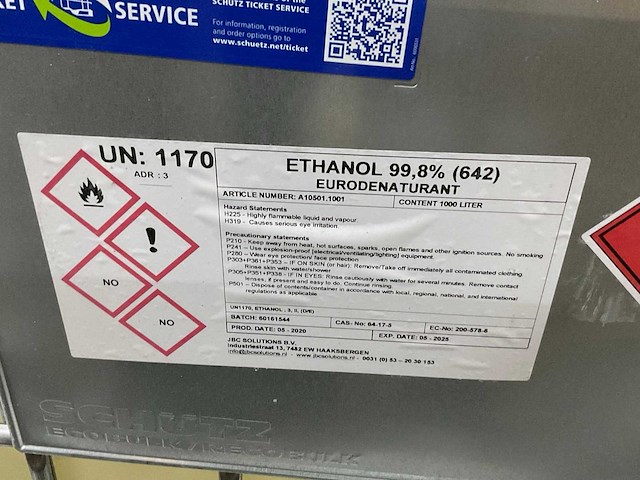 Ibc ethanol 99,8% - afbeelding 3 van  3