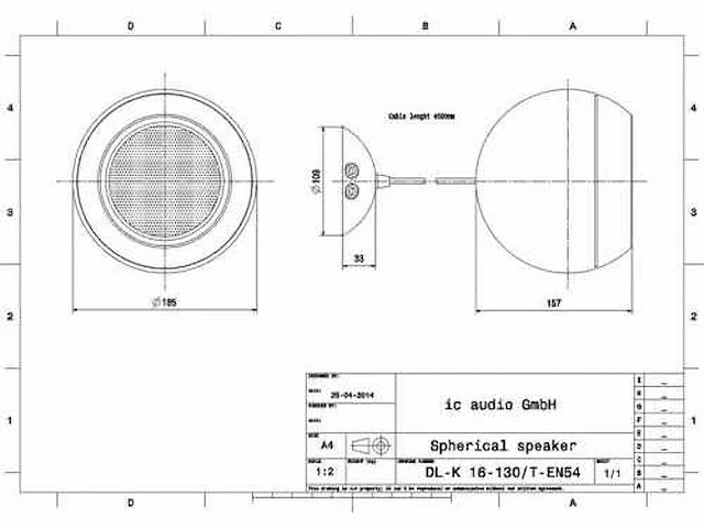 Ic audio dl-k 16-130/t-en54 bol luidspreker (11x) - afbeelding 2 van  4