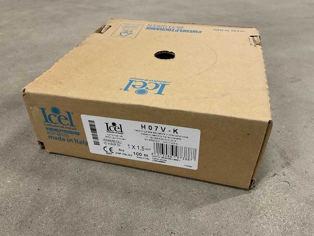Icel h07 v-k 1.5mm2 doos á 100m installatiedraad (2x) - afbeelding 1 van  1
