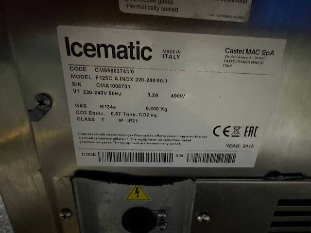 Icematic f125c ijsblokjesmachine - afbeelding 4 van  4