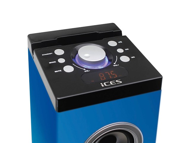 Ices speaker toren met bluetooth blauwgroen - afbeelding 4 van  6