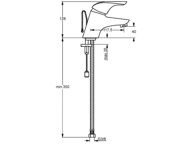 Ideal standard - ceraplan new - - opbouw wastafelkraan met waste bediening (2x) - afbeelding 2 van  5