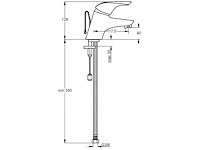 Ideal standard - ceraplan new - - opbouw wastafelkraan met waste bediening (2x) - afbeelding 2 van  5