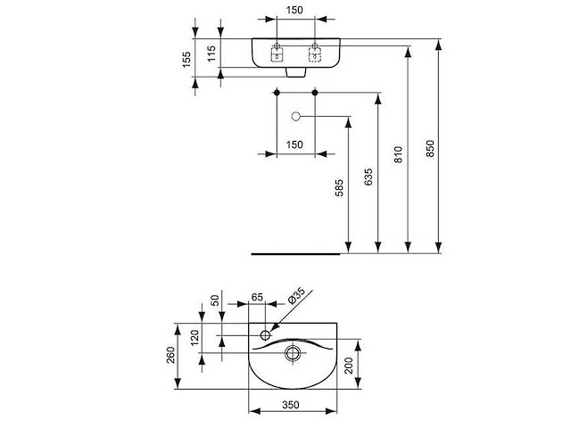 Ideal standard - connect arc (e791201) - - fonteinwastafel (15x) - afbeelding 2 van  9