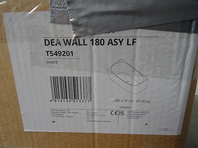 Ideal standard - dea wall 180 asy lf - hoekbad - afbeelding 3 van  4