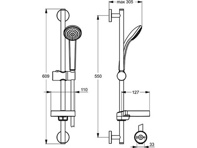 Ideal standard - idealrain - shower kit - doucheset - afbeelding 4 van  4