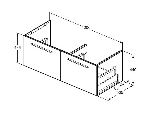 Ideal standard badkamermeubel met dubbele wasbak 120cm - afbeelding 2 van  9