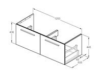 Ideal standard badkamermeubel met dubbele wasbak 120cm - afbeelding 2 van  9