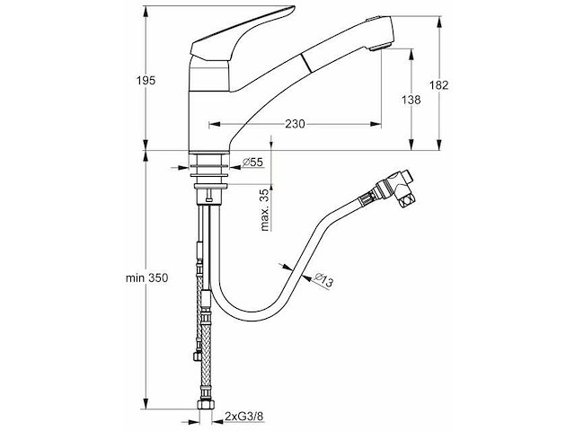 Ideal standard cerasprint new b 5349 aa keukenmengkraan - afbeelding 2 van  4