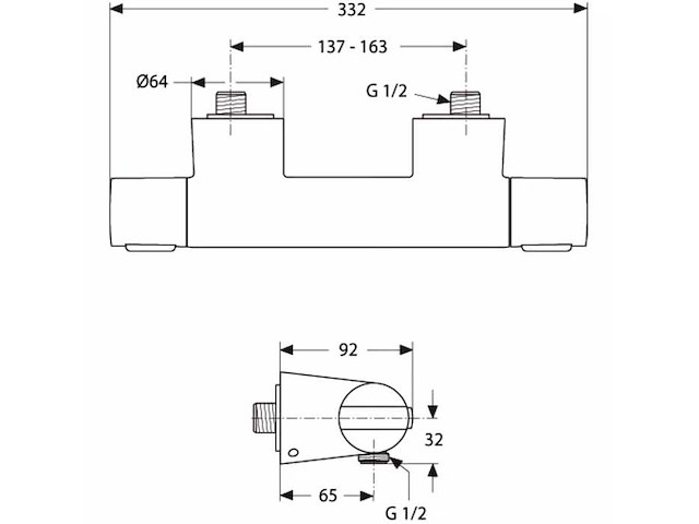 Ideal standard ceratherm 200 douchekraan - afbeelding 2 van  4
